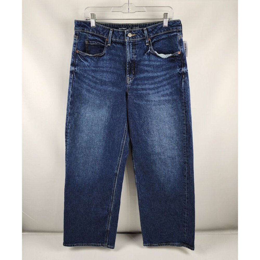 SOLD OUT Old Navy Jeans Women 12 Petite Blue Sky-Hi Wide Leg Extra High Rise NWT